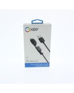 Key NEW Cable USB-A To USB-Micro 1 Meter (3.2 ft) with Lightning Connector for iPhone, iPod & iPad Black - (CDSU10003GLK)