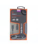 Ventev NEW Braided Cable USB-C To USB-C 1 Meter (3.2 ft) Helix Coiled Cable Gray - (HC3-GRY252383)