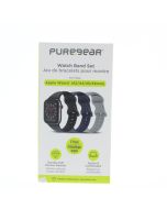Pure Gear NEW Watch Band FIT Apple Watch (42/44/45/49mm) Black, Blue and Gray - (64521PG) 3 Pack 