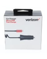 Verizon NEW Car Lighter to Attached Micro USB Car Charger 24W 2.7AMP (ERL)  Black - (VPCQC3MICR-M1)