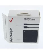 Verizon A-STOCK USB-C Wall Charger 45W 3AMP 6FT Usb-C to Lightning Cable Included Black - (TVL45WPPSLGHT-A)