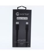 MWorks A-STOCK Cable USB-C To Lightning 1.8 Meter (5.9 ft) Black  - (50002mw)