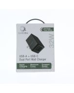 Quikcell NEW USB-C + USB-A Wall Charger 32W Black  - (QTRC2002)