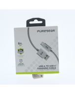 Pure Gear NEW Braided Cable USB-A To USB-C 1.8 Meter (5.9 ft) Silver  - (G01474PG)