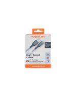 Ventev A-STOCK Braided Cable USB-A To USB-C 2 Meter (6 ft) Gray/White - (248181)