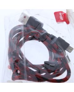Verizon B-STOCK Braided Cable USB-A To Lightning 2 Meter Red 