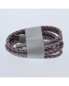 T-Mobile NEW Braided Cable USB-A To USB-C 1 Meter (3.2 ft) White/Pink 