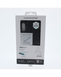 Axessorize NEW Case FIT LG K22 PROTech Rugged Case WITH SCREEN PROTECTOR Black - (LGRTEMPK22)