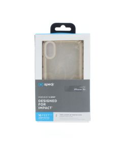 Speck A-STOCK Case FIT Apple iPhone XR Clear with Gold Glitter/Calfskin Brown - (120252-7730)