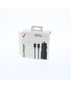 Verizon NEW Car Lighter to USB-C Car Charger 45W 3AMP (ERL) with USB-C to USB-C cable 6 ft  Black - (VPC45WPPSCTOC-A)