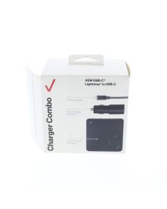 Verizon NEW USB-C Wall Charger 45W 3AMP Combo, Car Charger Lightning  to USB-C Cables (ERL) Black - (CMB45WPPSLGHT-A)
