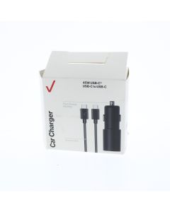Verizon A-STOCK Car Lighter to USB-C Car Charger 45W 3AMP 6FT USB-C to USB-C Cable Included Black - (VPC45WPPSCTOC-A)