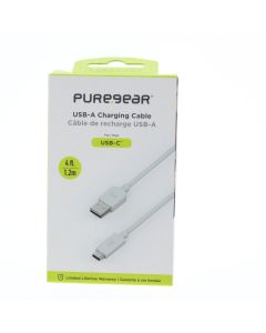 Pure Gear NEW Cable USB-A To USB-C 1.2 Meter (3.9 ft)  White  - (G01460PGed3|61626PG)