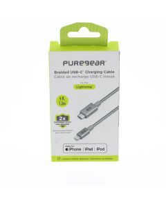 Pure Gear NEW Braided Cable USB-C To Lightning 1.2 Meter (3.9 ft) Silver - (G01399PG | 62391PG)