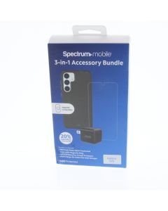 Universal NEW Case FIT Samsung Galaxy S25 3-1 Accessory Bundle Black  - (SBUND1200)