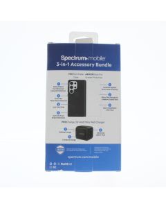 Universal A-STOCK Case FIT Samsung Galaxy S25 ULTRA 3-1 Accessory Bundle (SCREEN PROTECTOR MISSING) Black  - (SBUND1220)