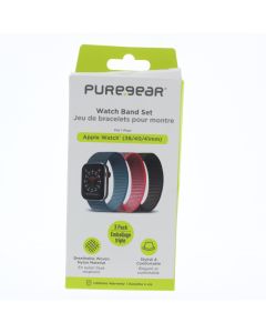 Pure Gear NEW Watch Band FIT Apple 38MM S/M (38/40/41mm) Blue/Pink/Black - (64506PG)