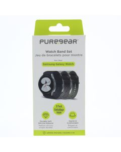 Pure Gear NEW Watch Band FIT Samsung Galaxy Watch 44/40mm, watch4, 46/42mm , 5 44/40mm , 5 pro 45mm and Watch6 series Black , Gray and Green - (64503PG)