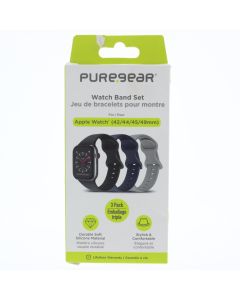 Pure Gear NEW Watch Band FIT Apple (42/44/45/49mm) Black/Blue/Gray - (64521PG)