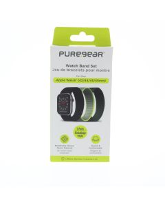 Pure Gear NEW Watch Band FIT Apple 42MM S/M (42/44/45/49mm) Black/Green/Light Green - (G01697PG)