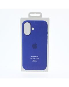 Apple NEW Case FIT Apple iPhone 16 Silicone Case Magsafe Ultramarine - (MYY63ZM/A)