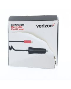 Verizon NEW Car Lighter to Attached Micro USB Car Charger 24W 2.7AMP (ERL) Black - (VPCQC3MICR-M1)