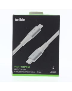 Belkin A-STOCK Braided Cable USB-C To Lightning 2 Meter (6.5 ft) BOOST CHARGE  White  - (CAA004)