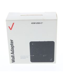 Verizon NEW USB-C Wall Charger 45W 3AMP (ERL) Black - (TVL45WPPSBLK-A)