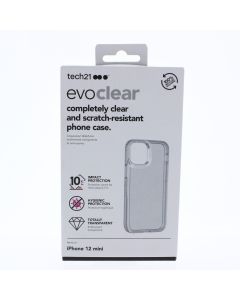Tech 21 NEW Case FIT Apple iPhone 12 Mini EvoClear Clear - (T21-8357)