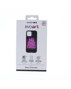 Tech 21 NEW Case FIT Apple Iphone 12 Pro Max evoart /NO BAD DAYS Black - (T21-8855)