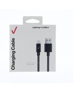 Verizon A-STOCK Cable USB-A To Lightning 1.8 Meter (5.9 ft) Black - (CAB6LTOABLK-A)