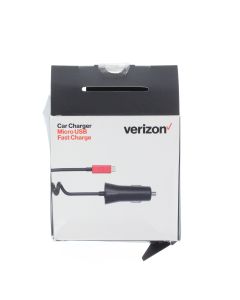 Verizon A-STOCK Car Lighter to Attached Micro USB Car Charger Black - (VPCQC3MICR-M1)