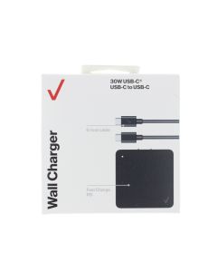 Verizon NEW USB-C Wall Charger 30W 3AMP 6FT Usb-C To Usb-C Cable Included Black - (TVL30WPDCTOC-A)