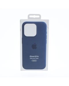 Apple NEW Case FIT Apple iPhone 15 Pro Silicone Case Magsafe Storm Blue - (MT1D3ZM/A)