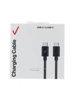 Verizon NEW Cable USB-C To USB-C 1.8 Meter (5.9 ft) Black - (CAB6CT0CBLK-A)