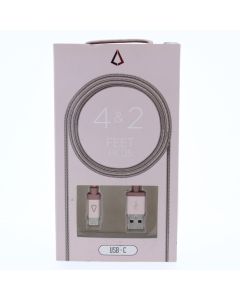 Libratel NEW Cable USB-A To USB-C 1.2 Meter (3.9 ft) 4+2 FT CABLES Pink - (LBT092)