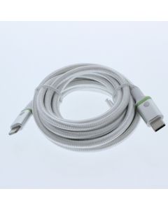 ATT A-STOCK Braided Cable USB-C To Lightning 2.4 Meter (8 ft) White 