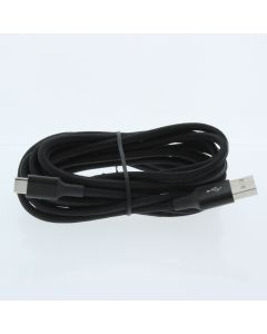 ATT NEW Braided Cable USB-A To USB-C 3 Meter (9.8 ft) Black  