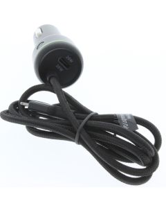 ATT A-STOCK Braided Car Lighter to Attached Lightning Car Charger 20W Black 