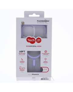 Tech 21 B-STOCK Case FIT Apple iPhone 14 EvoCrystal Kick Clear/purple - (T21-10389)