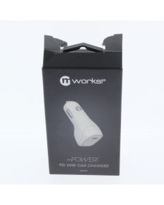 MWorks A-STOCK Car Lighter to USB-C Car Charger 20W 3AMP White  - (50017MW)