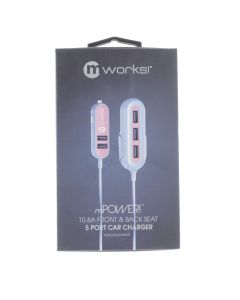 MWorks A-STOCK Car Lighter to Attached USB-A Car Charger 2.4AMP Pink/ White - (CDDC20NA0002)