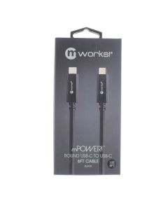 MWorks A-STOCK Cable USB-C To USB-C 1.8 Meter (5.9 ft) Black  - (ASPWMW000501)