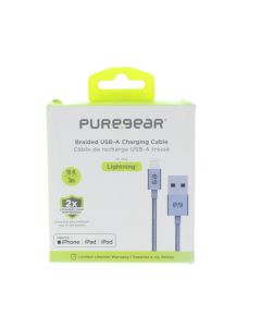 Pure Gear NEW Braided Cable USB-A To Lightning 3 Meter (9.8 ft) Grey 