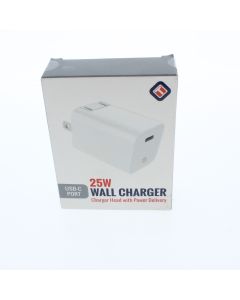 Universal NEW USB-C Wall Charger 25W White 
