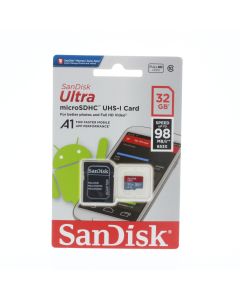 Sandisk NEW Ultra Micro SDHC 32GB With Adapter Black - (SDSQUNC-032G-AN6MA)
