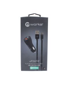 MWorks NEW Car Lighter to Attached Micro USB Car Charger 18W 3AMP Black - (CDDA11NA0003)