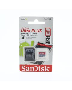 Sandisk NEW Ultra Plus Micro SDXC 64GB With Adapter Black - (SDSDQUA-064G-AP35A)