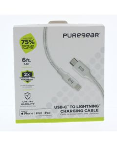 Pure Gear NEW Braided Cable USB-C To Lightning 1.8 Meter (5.9 ft) White - (GO1826PG)