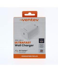 Ventev NEW USB-C Wall Charger 20W 3AMP Fast Charge White  - (WC20-HD262888)